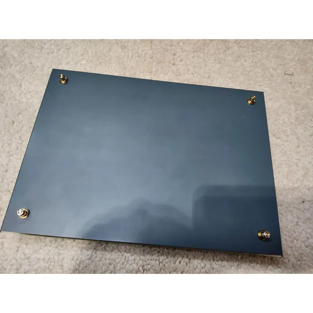 Glass Vanity Mirror Tray with Brass Tube Rails – 11
